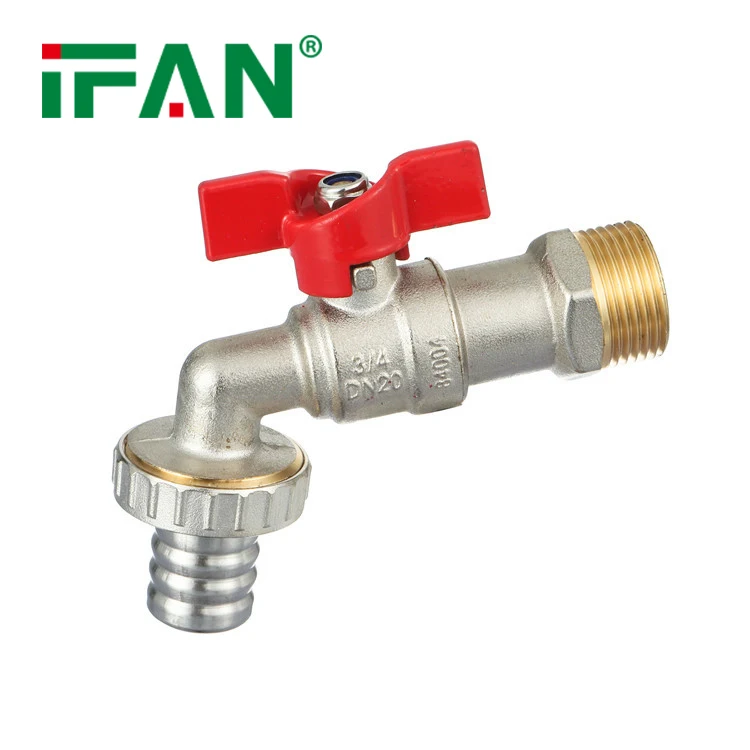 IFAN Free Sample Silver 1/2 3/4 Manual Bibcock Water Tap Brass Bibcock Tap