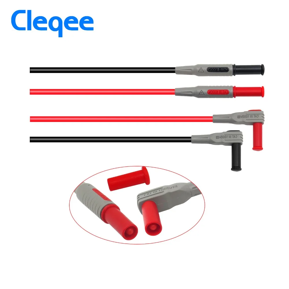 Cleqe-2 P1600E 15 in 1 Automotive Probe Set Multimeter Cables Pluggable Banana Plug Insulation Piercing Needle Test Leads Kit