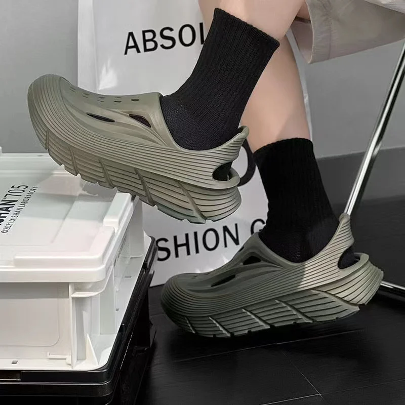 Best Quality Cool Breathable Summer Men Shoes Wholesale Leisure Fashionable hokas Slippers Sandals Polyester Upper Material Toe