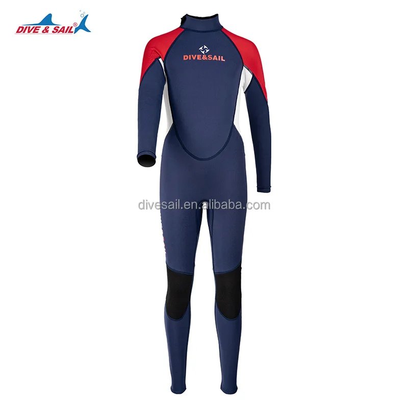 DIVE&SAIL kids Premium Custom 2.5mm yamamoto CR neoprene one piece freely diving back zipper fabric boys wetsuit