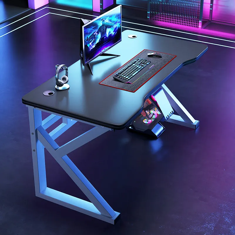 Wholesale Low Price Durable Home Office Simple Metal Frame Black And White Gaming Pc Computer Desk