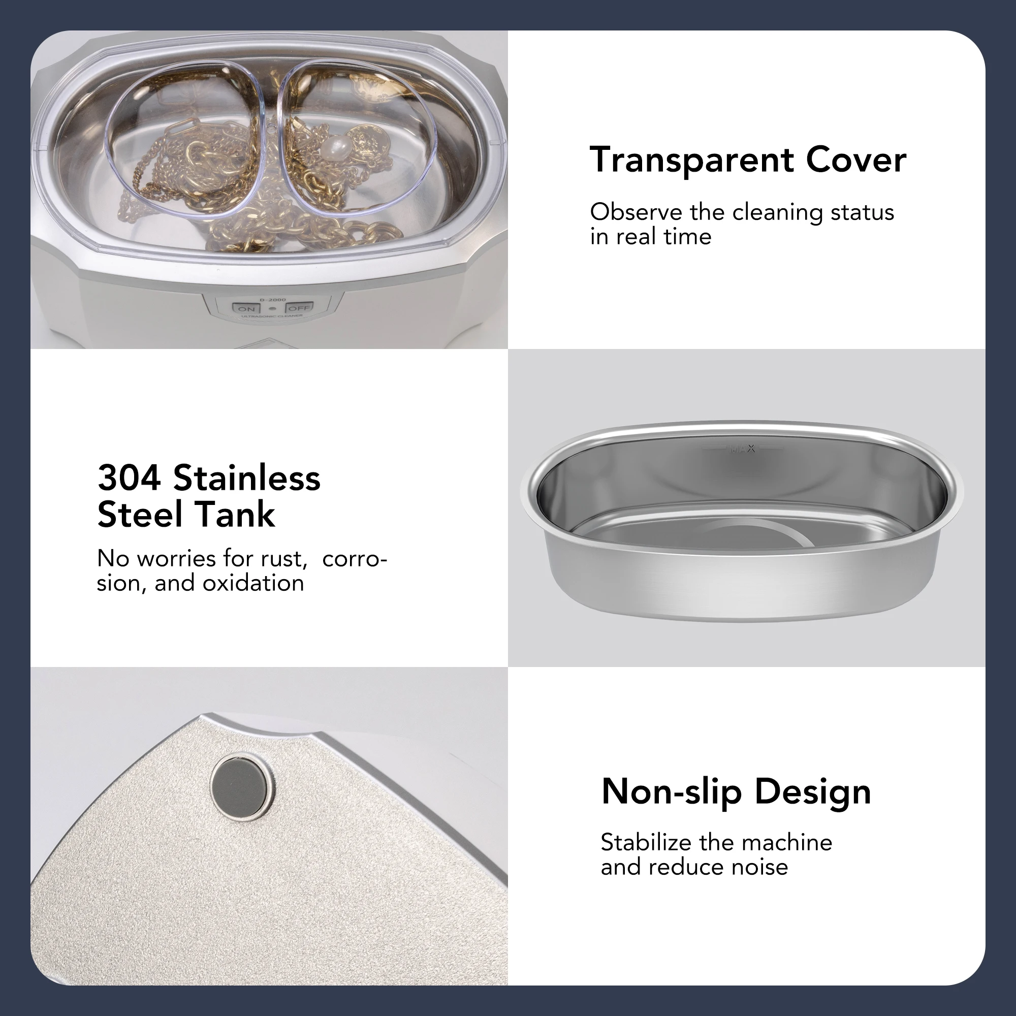 High Quality Factory Household Directly Mini Portable Jewelry Ultrasonic Cleaner Ultrasonic Glasses Cleaners