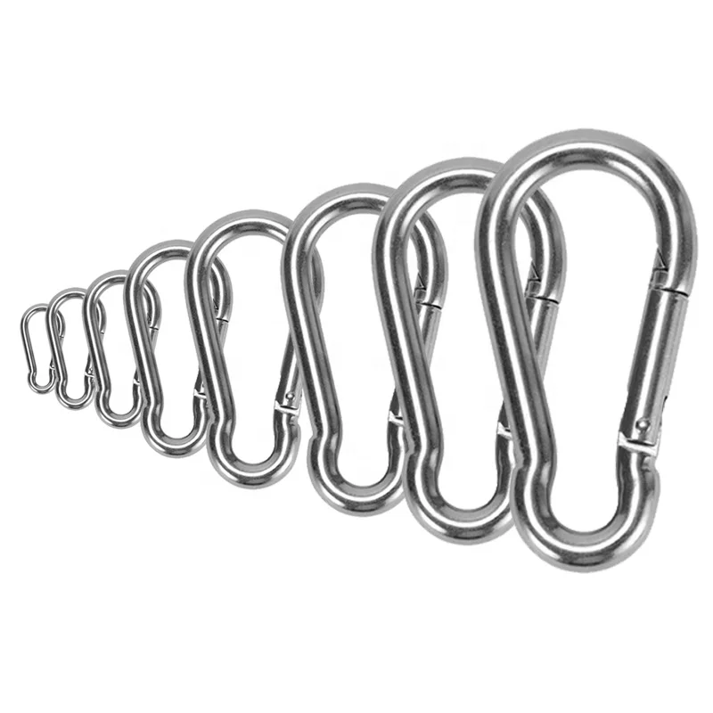Wholesale DIN5299C Snap Hook Metal Stainless Steel 20mm 25mm 28mm Safety Climbing Carabiner Spring Snap Hook For Bag Backpack