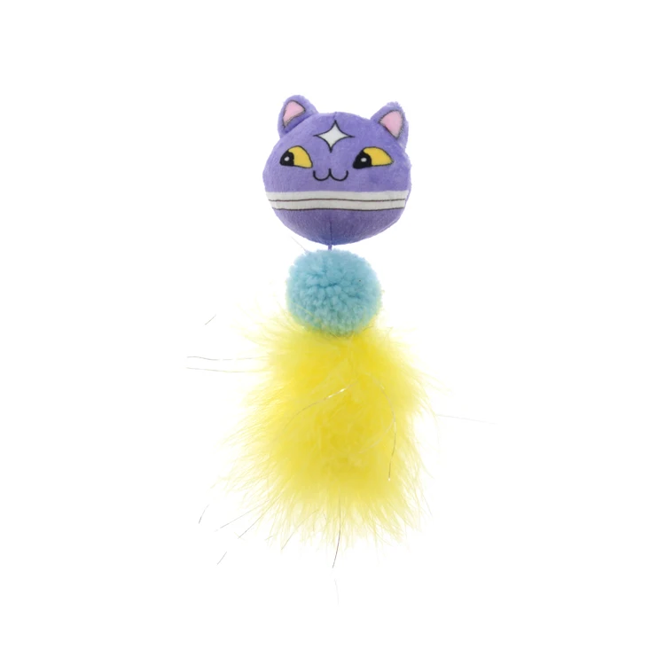
Feather Tail 3 Color Teasing Cat Heads Factory Direct Price Design Cat Toy 