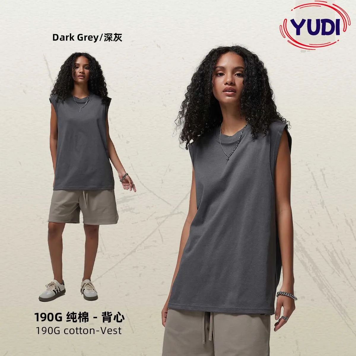 YUDI 190g men casual ropa deportiva hombre gym usa size tank top athletic sleeveless t-shirt vest for men