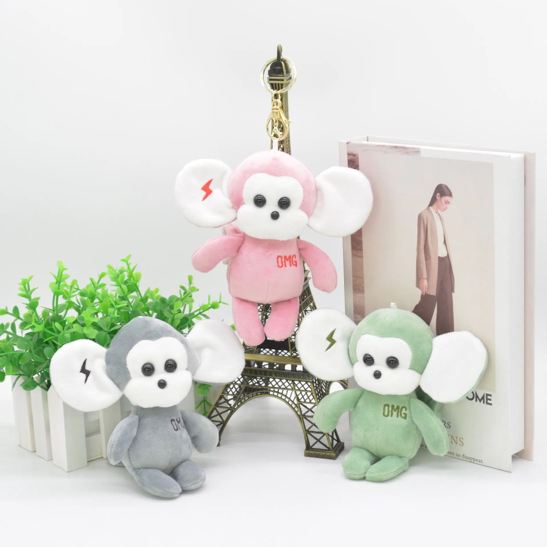 high quality plush monkey fist keychain