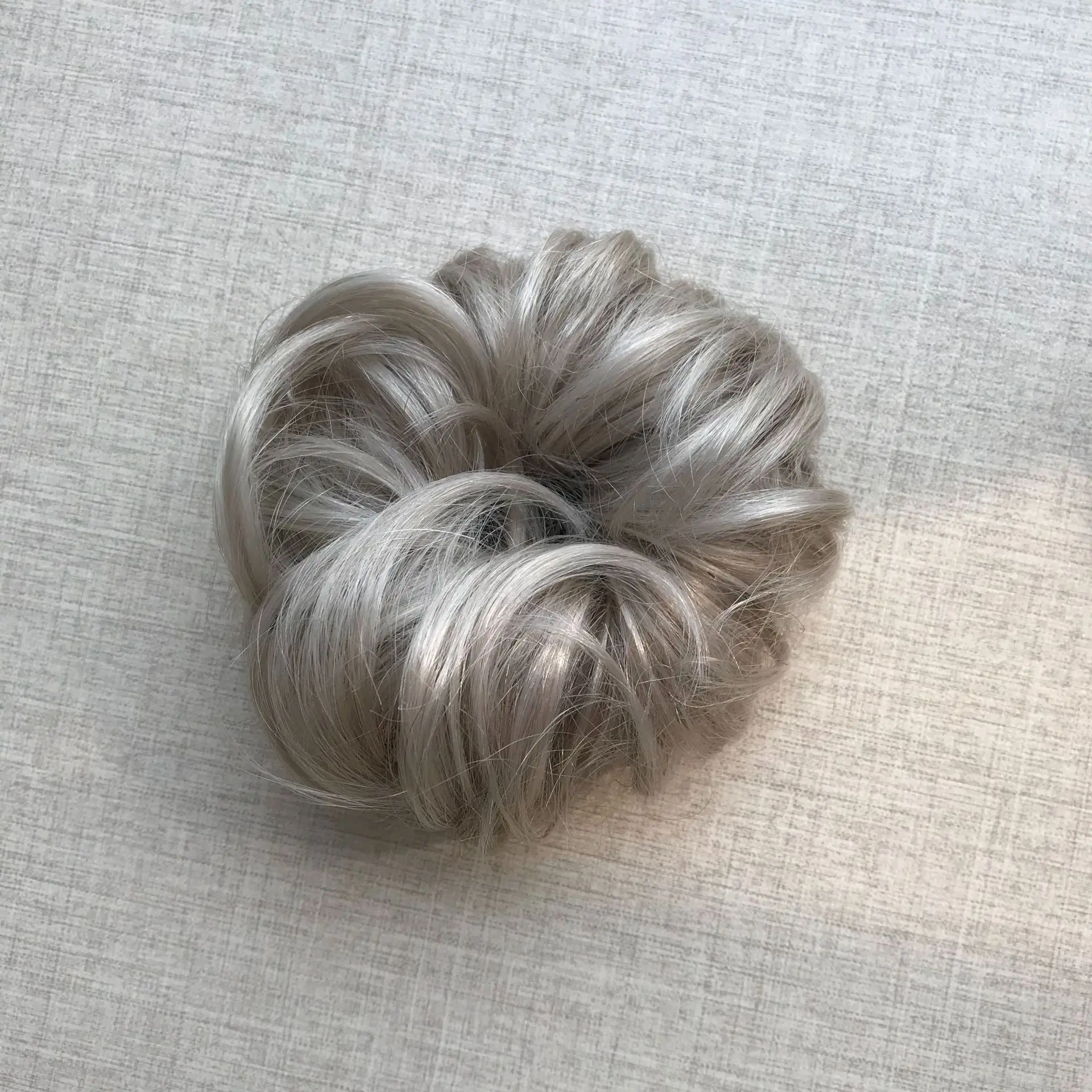 Women Girls Curly Scrunchies Chignon Hair Bun With Rubber Bands Human Hair Ring Wrapped On Messy Hair Bun Ponytails