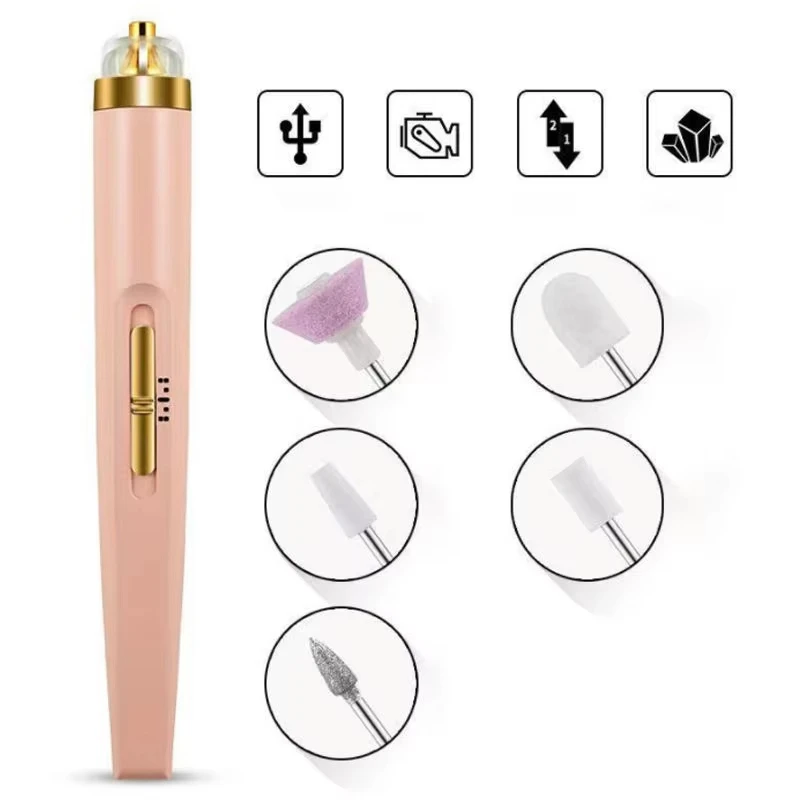 New Professional Nail Drill Machine 5 in 1 Led Light Nail Care Kit USB Rechargeable Portable Nail Drill Pen For Manicure Salon