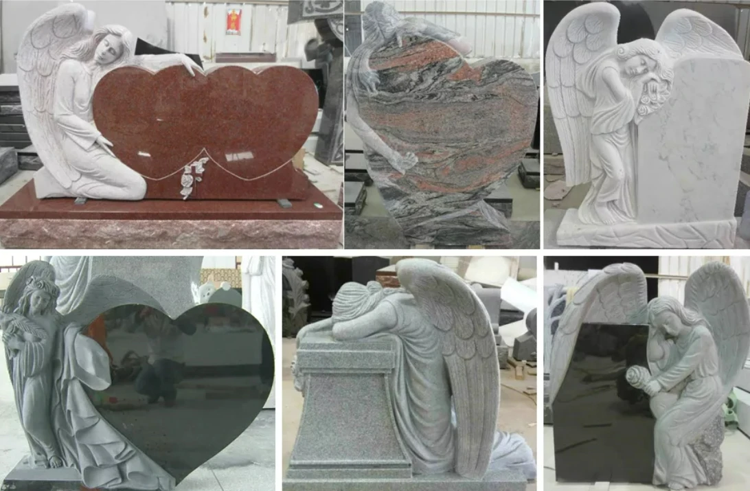American Style Granite Tombstones Marble Headstone for Cemetery Use with Warranty
