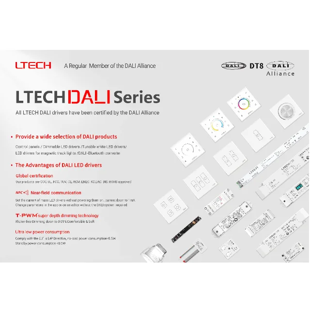LM-75-24-G2D2 светодиодный драйвер Ltech Dali 75 Вт 24 В Постоянное напряжение DALI-2 DT6 DT8 Push DIM CCT Диммируемый
