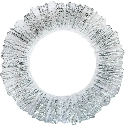 Customized transparent glass silver lace glass dining plate for wedding home gifts