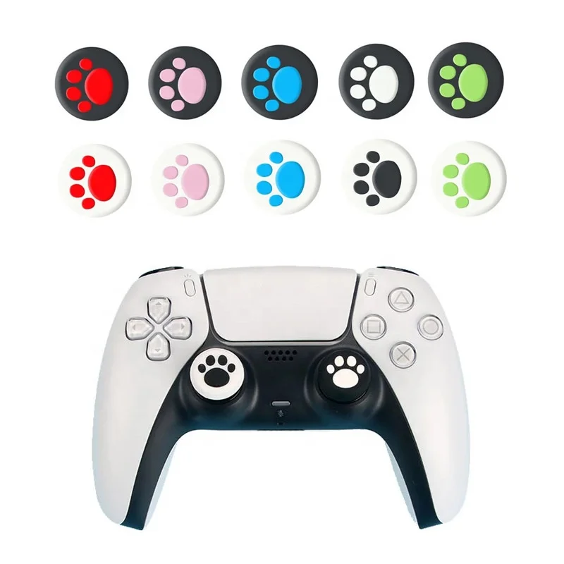 Cat Paw Thumb Stick Grip Controller Rubber Silicone Joystick Cover Case For Sony Ps5 Ps4 Ps3 Slim Xbox 360 One Switch Pro