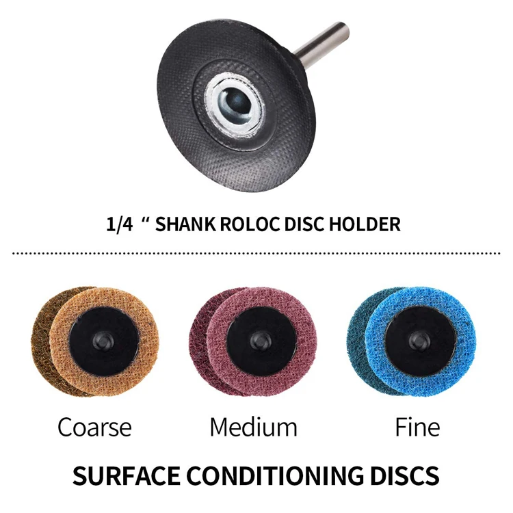 SATC 46PCS 2 Inch Fine Medium Coarse Surface Conditioning Sanding Disc Quick Change Discs with 1/4' Holder