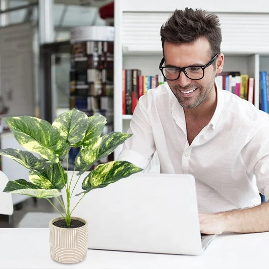 home Decor Artificial Potted Tree Leaf leaves Palm Foliage Artificial Plant