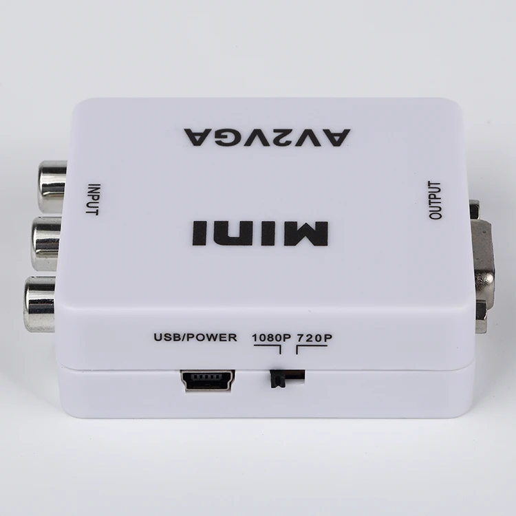 AV  to VGA Converter Switch With Priority Toggle  Multi Format AV to VGA