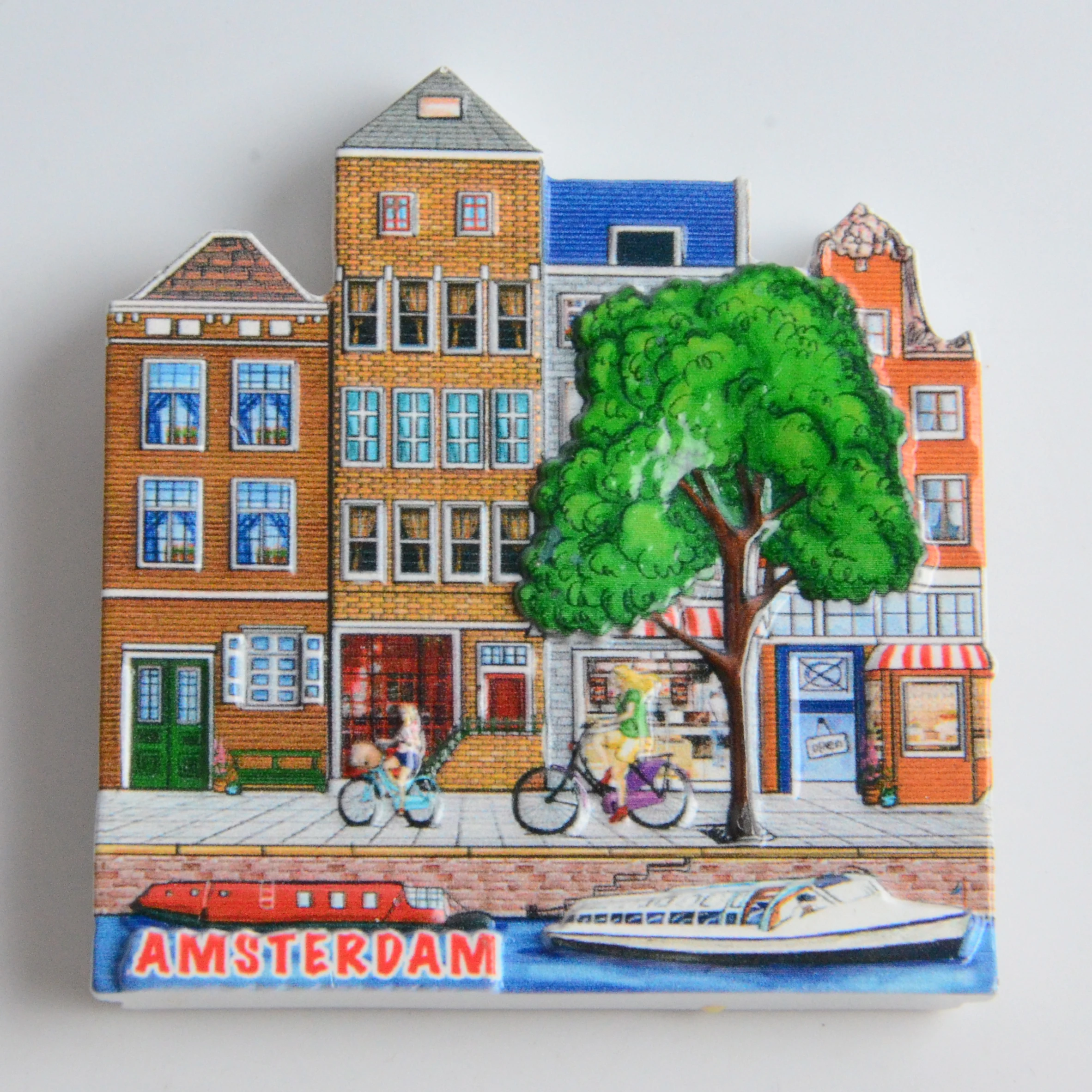 Wholesale Custom 3D Tourist Travel City Resin Refrigerator Souvenir Magnet On Fridge Of Amsterdam From Around The World