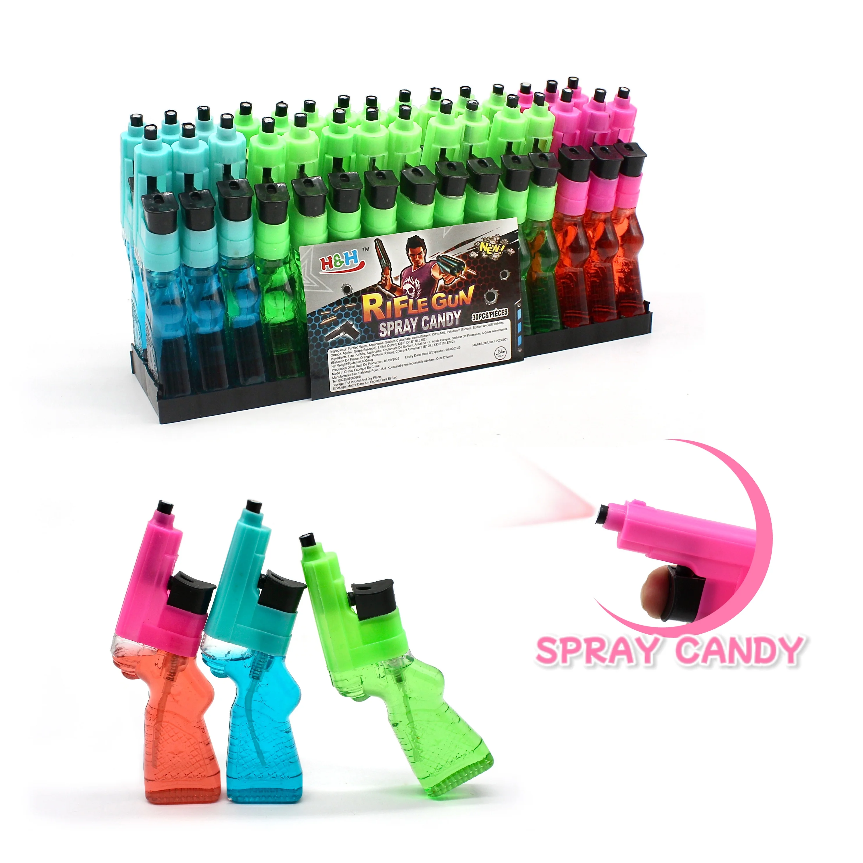 Rifle gun spray candy