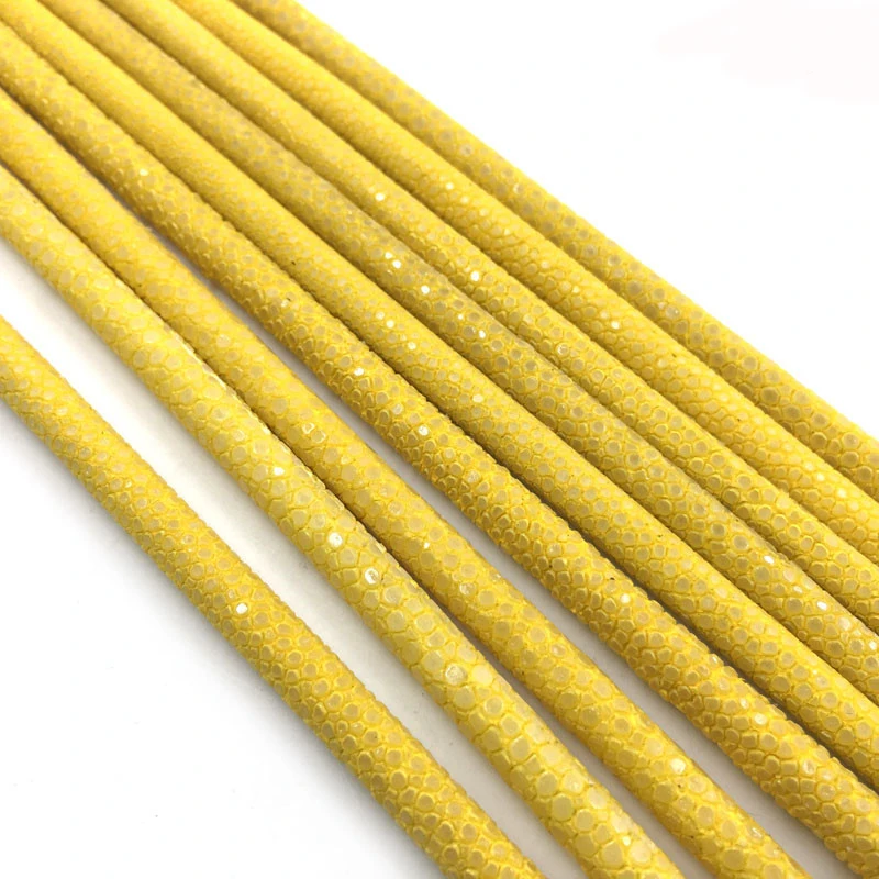 Wholesale Original Quality Assured Genuine Polished Customized Size Round Stingray Leather Cord For Luxury Bracelet making