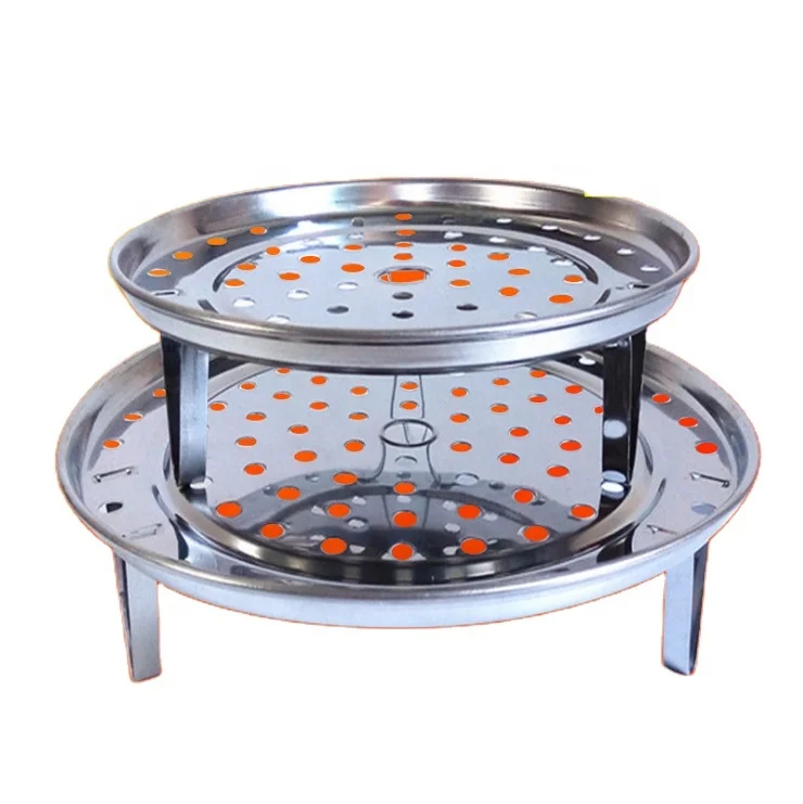  16#Cooker Trivet Stainless Steel Bread Dumplings Dinner Dish Steamer Basket Rack