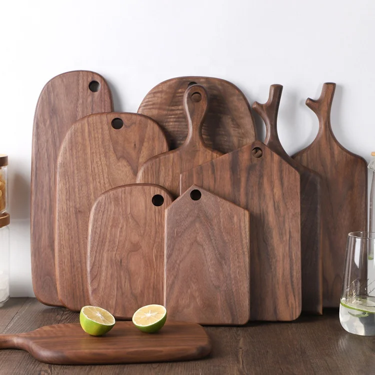 Custom kitchen thick Kitchen walnut Wood chopping board with handle logo