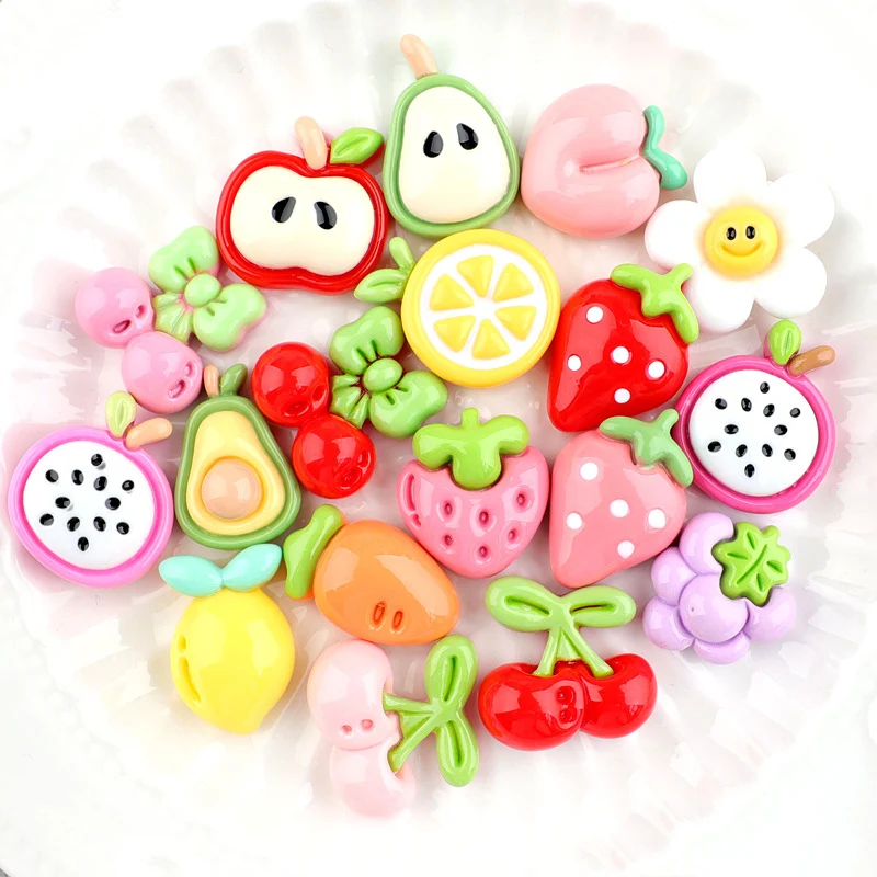 lovely glossy fruit design flat back resin shoes charm pendant accessories