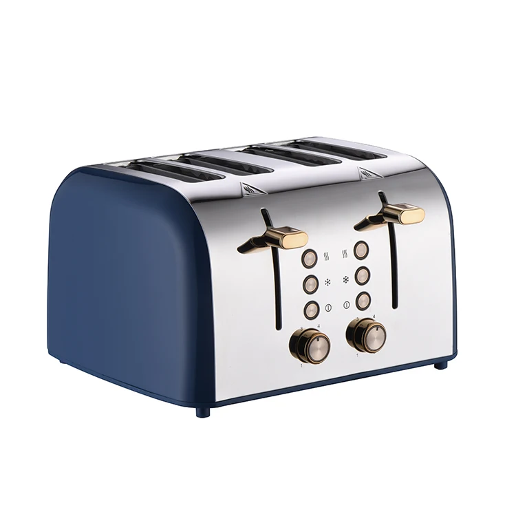 Odm Oem Retro Toaster Bread 4 Slice Tostadora De Pan 900W Auto Pup Up Function Steeliness Steel Toaster