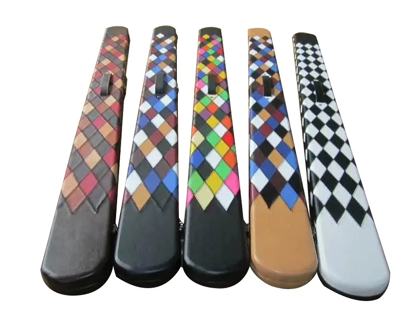 Diamond patchwork style billiard cue case round corner leather 1 piece snooker cue case