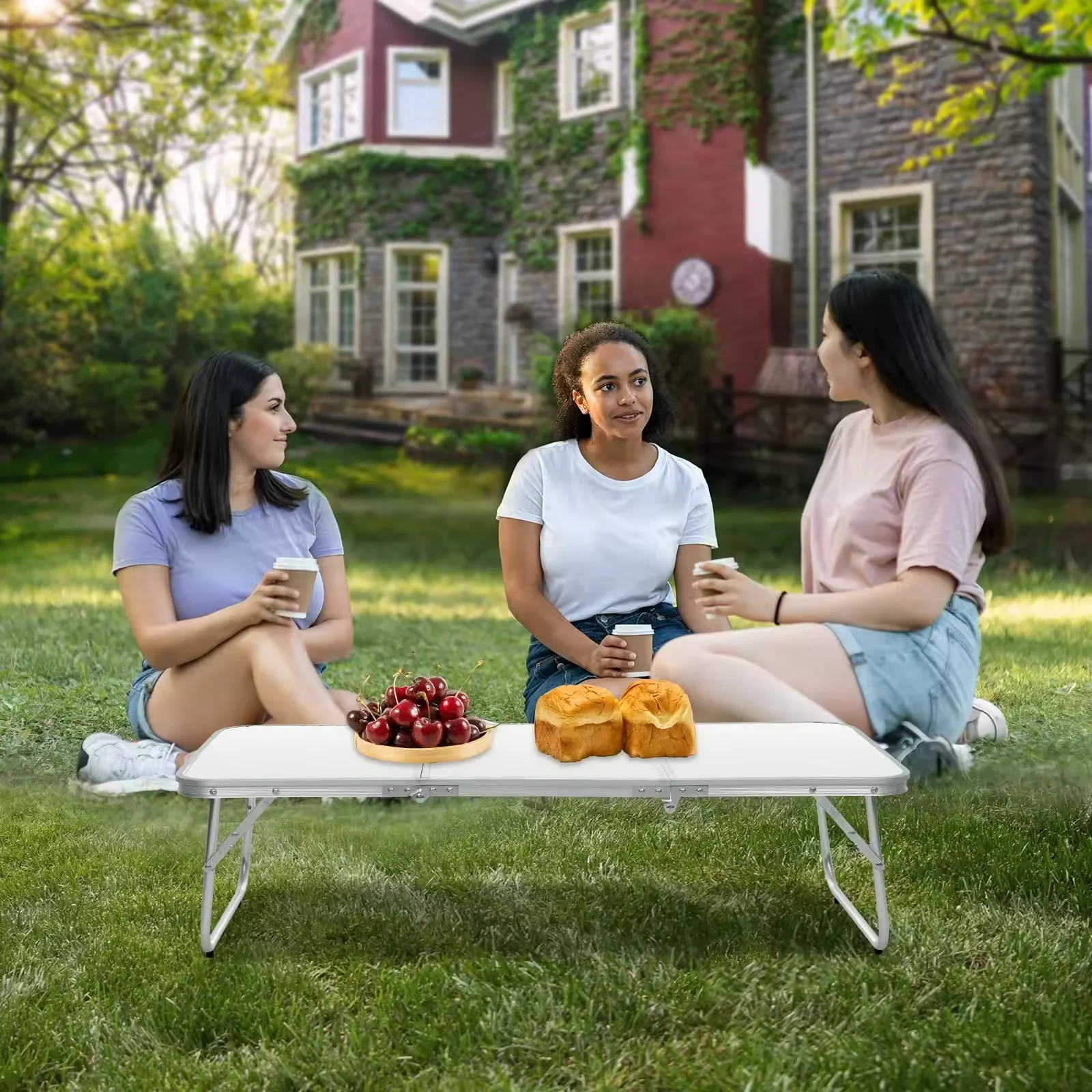 Fashion Barbecue Cooking picnic Barbecue party Cooking Gathering Portable beach 2 person  Folding Aluminum Table
