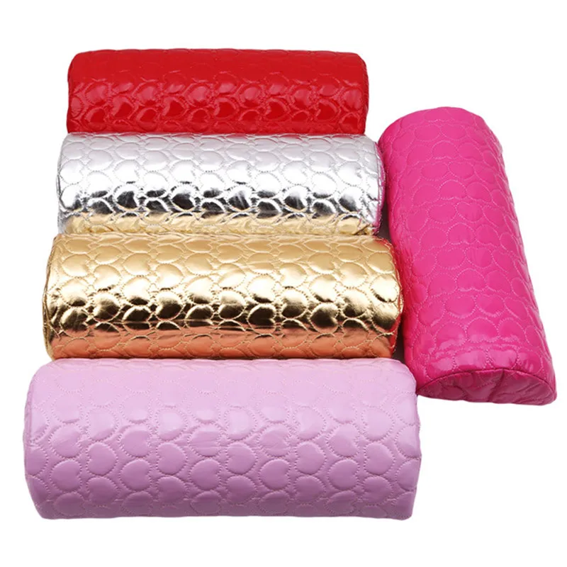 Nail Supplier Waterproof Red PU Cushion Wrist Pad Arm Rest With Mat Nail Art Cushion Hand Pillow for Manicure