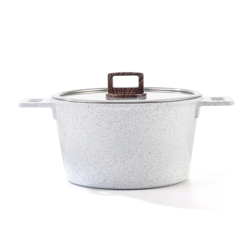 German Bevel 20/24/28cm Soup Pot White MGC Non-Stick Aluminum Die-Casting Pan
