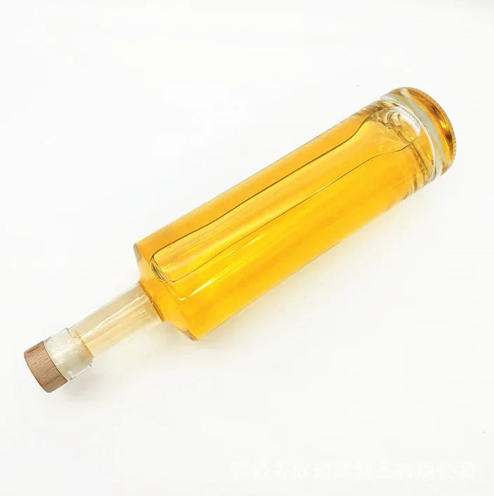 OEM Clear Matte Glass 750ml Nordic Spirit Bottle Support Gin Whiskey Vodka Liquor Cork Screw Cap Alcohol Resistance Beverage
