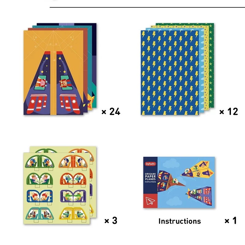 
RTS Educational diy Handmade Discover fun art Toys DIY Paper Plane Kids Assembly Origami Toys 