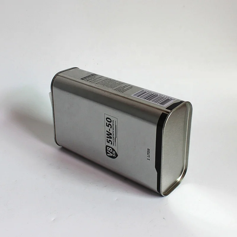 Factory Price 1 Litre ATF Tin Motor Oil Cans with Japan Style Metal Squeeze Cap with Plastic Spout