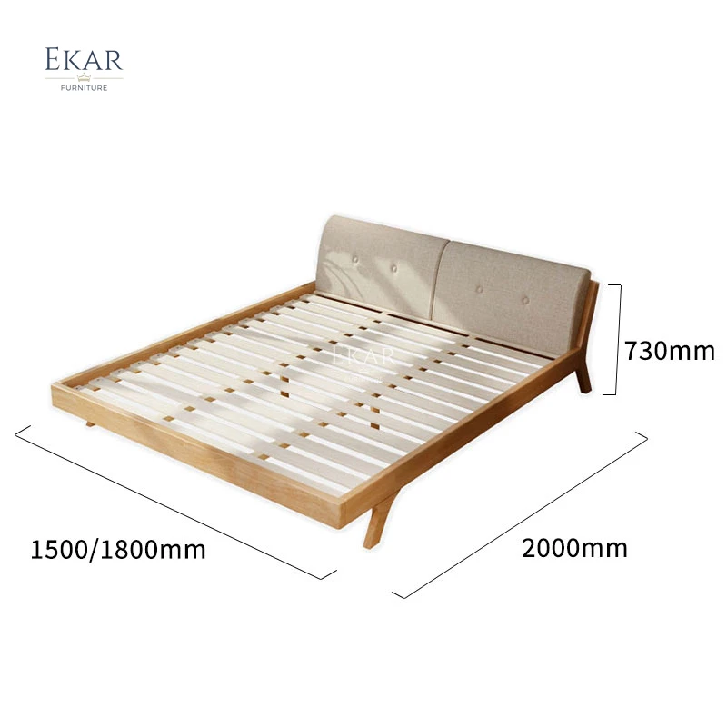 Modern Bedroom Furniture Wood Bed Frame King and Queen Size Wooden Bed