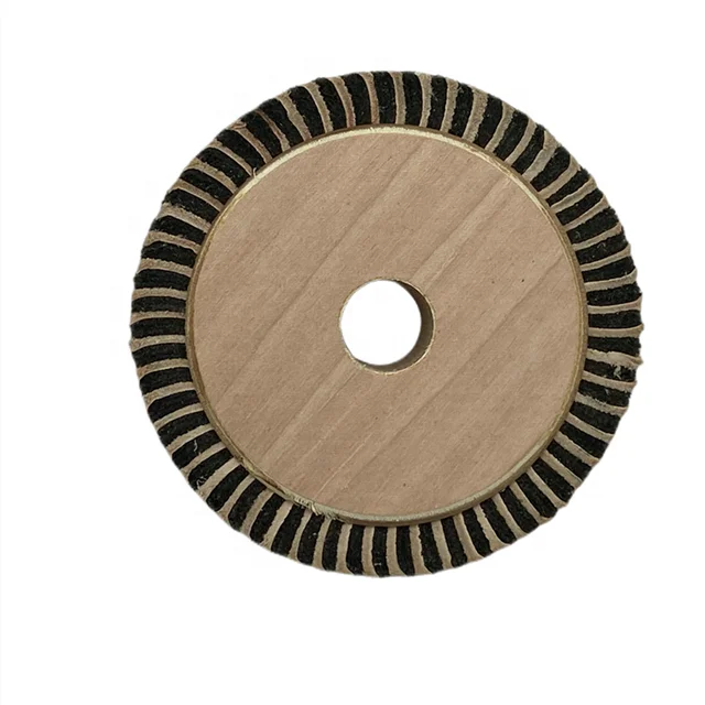 leather felt round brush in leather and cloth material  for leather and shoe industry  giving smoother   as buffing wheel NND110