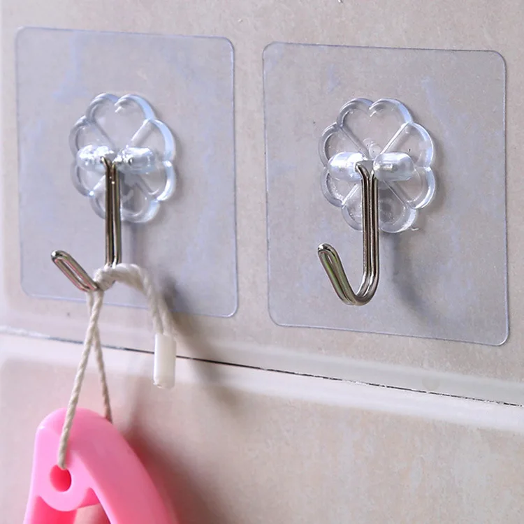 Stick strong paste hook free punching no mark bearing transparent viscose kitchen hook no mark strong Force adhesive hook