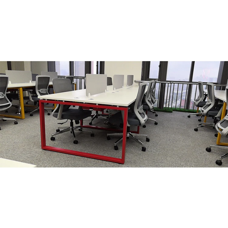 Modern design high quality standard size double side office furniture table 2 4 6 8 person staff workstation office desk