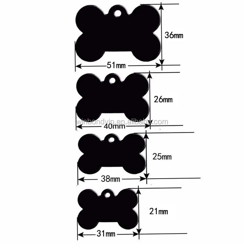 wholesale double sided aluminum metal ID tag cat dog name tag