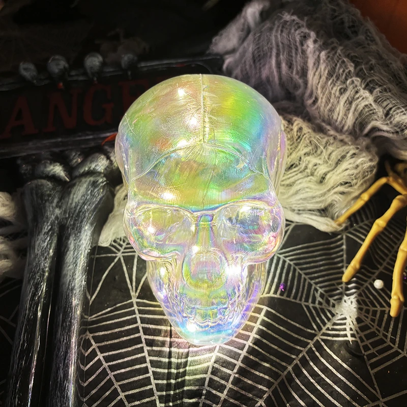 Halloween Light Up Skull Decoration Bulk Wholesale Scary Crystal Sculls Ghost Head
