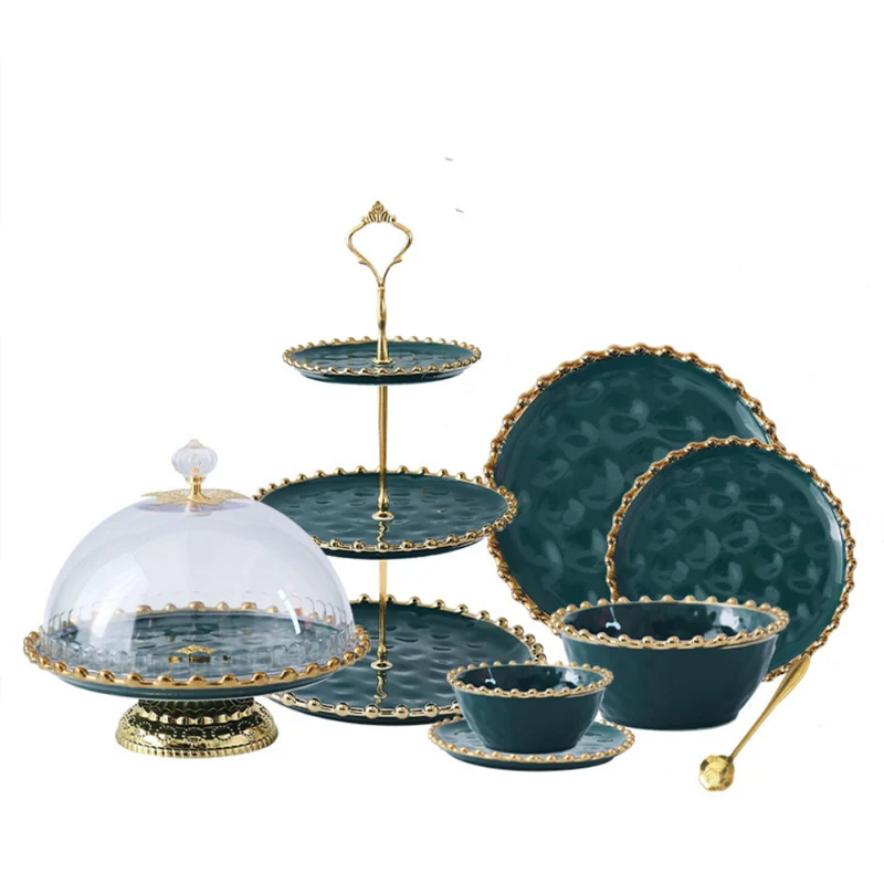 Wholesale 2021 New Products Luxury Porcelain Tableware Dinner Set With Pearl Gold Rim