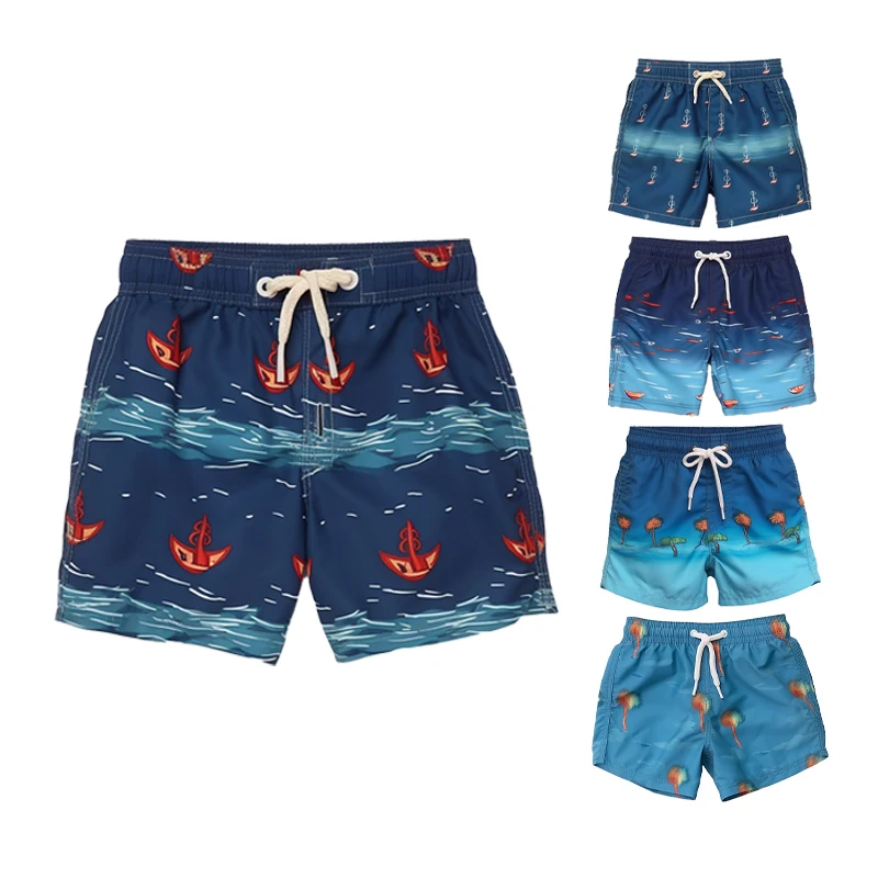 graphic mesh shorts embroidery Pattern Performance Shorts men 2 in 1 beach swimming pants shorts men