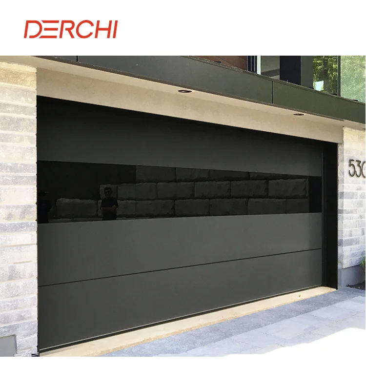Factory Custom Villa House Modern Design Exterior Door Aluminum Garage Door Waterproof Frameless Glass Garage Door
