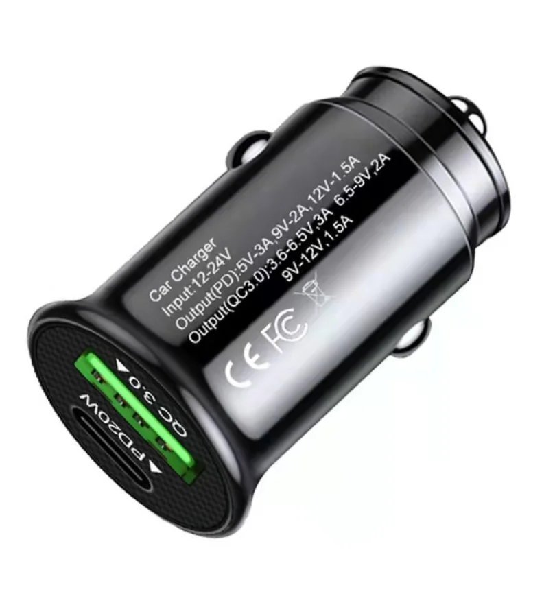 RONGXIANG CE Vehicle Using Car Charger For Android Phones 2 in 1 Portable 24V Socket QC3.0 PD Quick Charging CC-1510