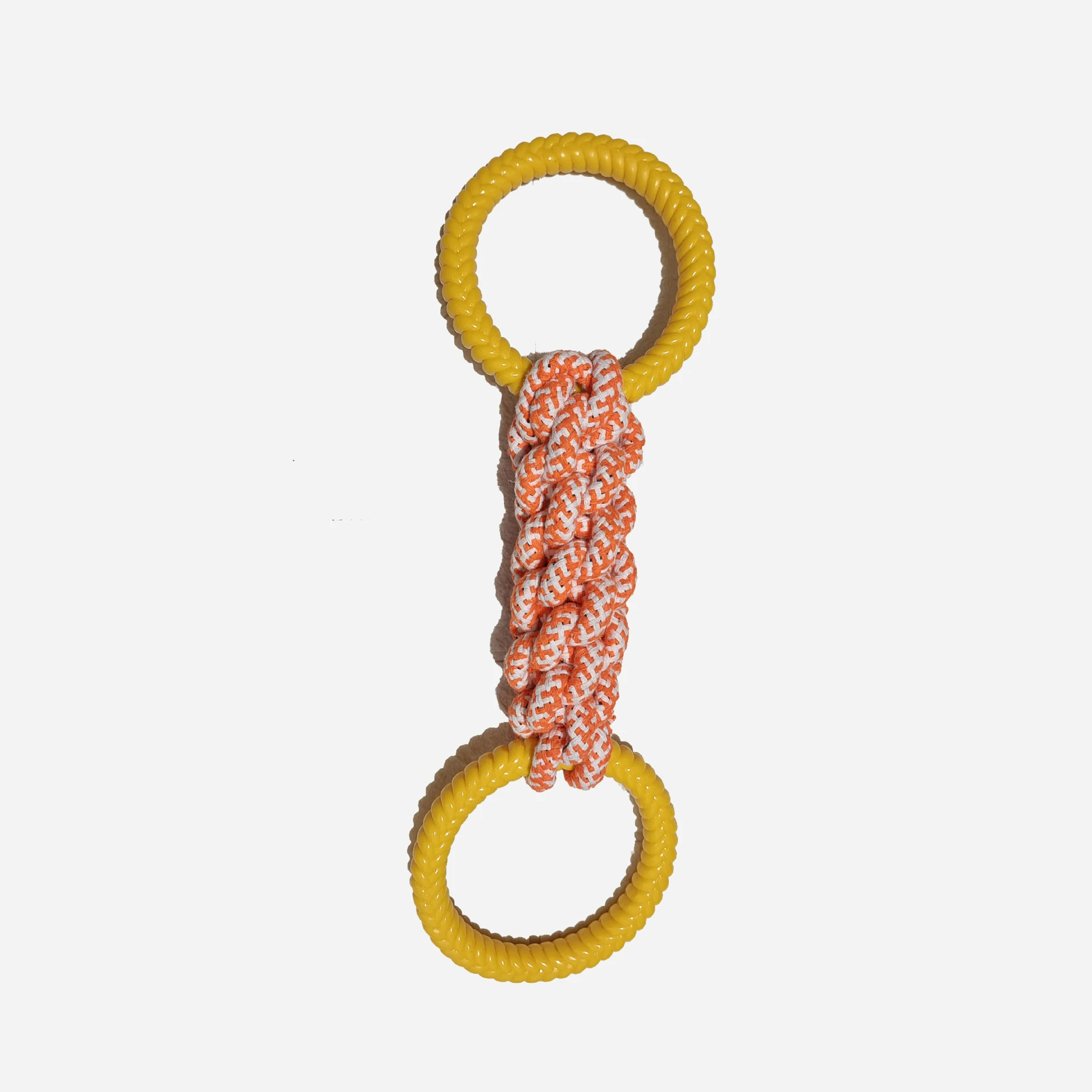 New products pet cotton rope toy bite resistant molar stick rubber ring braided rope in large tug-of-war games