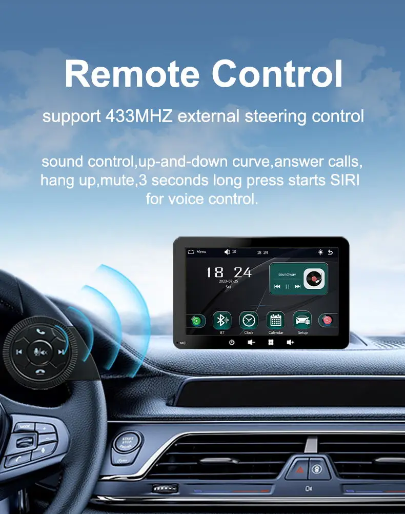 7-дюймовый портативный Linux Carplay android Авто телефонная связь IPS экран Автомобильный