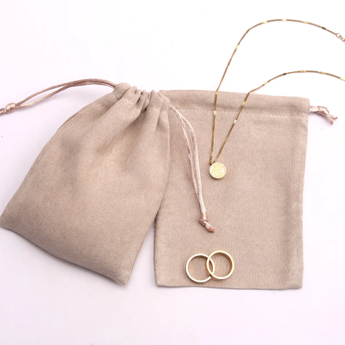 High End Suede Jewelry Drawstring Bag Custom Soft Gift Skin Cosmetic Storage Microfiber Dust Suede Pouch