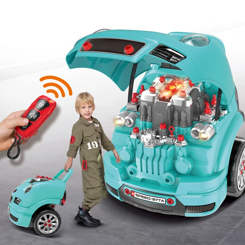 Assembly tools kits remote control kids engine car repair workshop toy