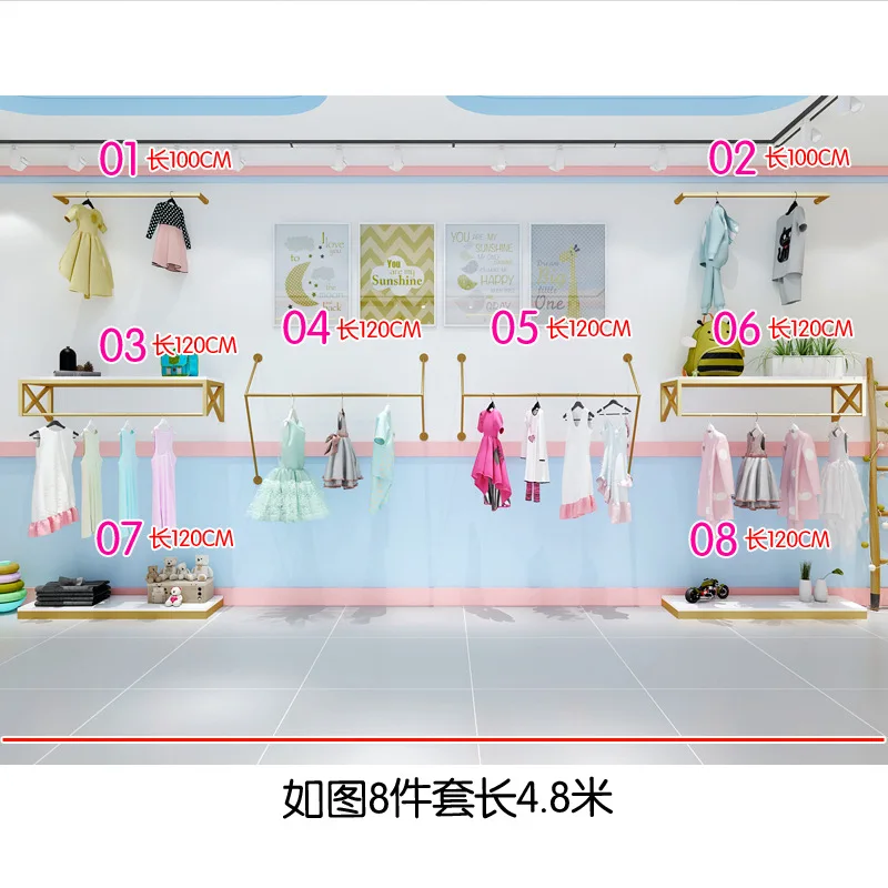 Best Clothes Display Racks metal Clothes Display Hanger Stand wooden Kids Clothing Display Racks Shelf for child boutique store