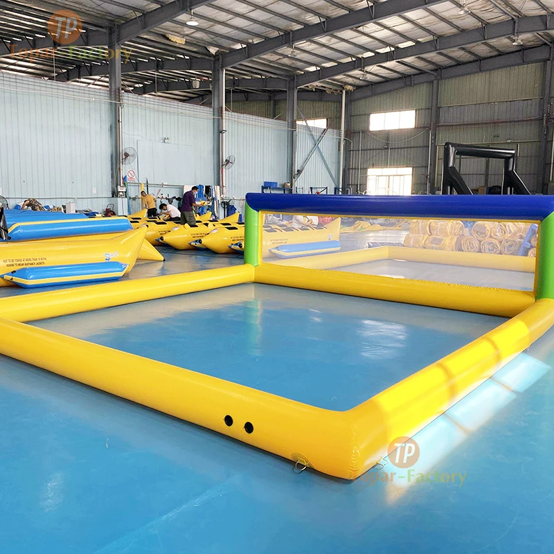 Commercial Large Pvc Court Water Ball Inflatable Volleyball Pool with net