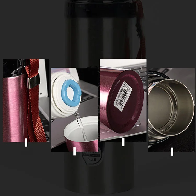 
Custom Double Wall BPA Free Vacuum Insulated thermos Water Bottle with Handle 